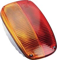 Galinis žibintas LH stačiakampio formos, raudonos/juodos spalvos, tvirtinamas varžtais, 259x158 mm AMP kištukas, Cobo