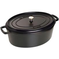 Puodas - STAUB - 1104125 - Ovalus - Matinis juodas - 41 cm - Ketaus juoda