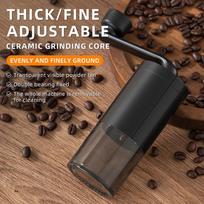 Kompaktiškas rankinis kavos malūnėlis ir Moka kavinukas rinkinys naudojimui namuose Hand-cranked coffee grinder juoda