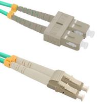 Laidas Qoltec Fiber Optic Multimode LC/UPC to SC/UPC 50/125 OM4 LC/UPC, SC/UPC, 3 m, žalia sp.