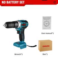 ONEVAN 25+3 Sukimo momento bešepetėlinis elektrinis plaktukas belaidis smūginis gręžtuvas elektrinis suktuvas 3 viename 13 mm skirtas Makita 18v baterijai Without Battery