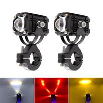2 vnt DC 12V-24V motociklo LED rūko žibintai 6000lm prožektorių lempa su nerūdijančio plieno laikikliu universalus priekinis žibintas, tinka motociklui, dviračiui, visureigiui