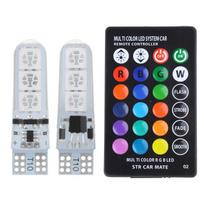 2x T10 LED nuotolinio valdymo pultas W5W, skirtas 501 RGB spalvą keičiančioms automobilio šoninėms lemputėms