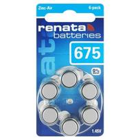 Klausos aparatų baterijos Renata 675, 6 vnt.