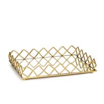 Padėklas metalinis su veidrodžiu aukso sp. 400x280x75 mm VC8300AB