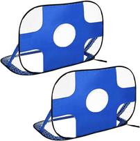 "HOMCOM Pop Up Football Goals" nešiojamasis futbolo tinklas, 2 mini vartų rinkinys, sulankstomas su nešiojimo krepšiu, mėlynas, 123x80x80 cm