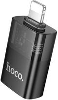 Adapteris OTG Lightning to USB A Hoco UA36 juodas transparent