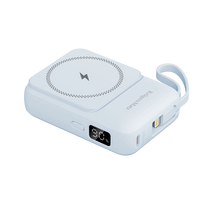 POWER BANK indukcinis Kruger&Matz 10000 mAh Mag Safe su mėlynu kabeliu