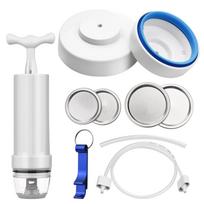 Mason stiklainio vakuuminis sandariklis Vakuuminio sandarinimo rinkinys su žarna Stiklainio atidarytuvas Rankinis vakuuminis siurblys plačiam įprastam With vacuum pump and lid įvairiaspalvis