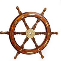 „Nautical Premium“ jūreivio rankų darbo žalvaris, medinis laivo ratas 60,96 cm