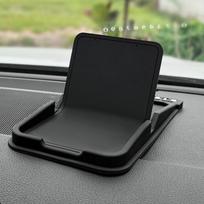 Neslystantis kilimėlis Automobilio telefono laikiklis Daugiafunkcinis mobiliojo telefono stovas Su automobilio parkavimo numerio lentele Automobilio interjeras juoda