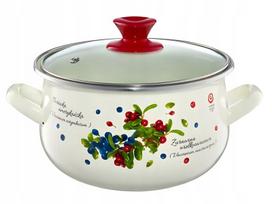 Emaliuotas puodas su dangčiu Bilberry, 3,1 l, 18 cm