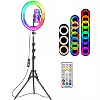 RGB LED žiedas, makiažo lempa, 10 colių su stovu ir telefono laikikliu