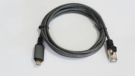 TB RJ-45 to USB-C Cable, 2 m, Cat. 6, 1Gbit