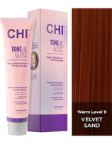 CHI pusiau nuolatiniai plaukų dažai CHI Tone - Gloss - Velvet Sand 89g