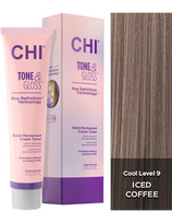 CHI pusiau nuolatiniai plaukų dažai CHI Tone - Gloss - Iced Coffee 89g