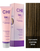 CHI pusiau nuolatiniai plaukų dažai CHI Tone - Gloss - Coffee Diva 89g