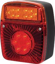 Daugiafunkcinis galinis LED žibintas, kvadratinis, 12-24 V, 121x101x56 mm, Kramp