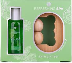 Vonios rinkinys SPA COLLECTION, įv. rūšys: dušo želė, masažinis volelis, kvapas: šviežia mėta ir laimas.