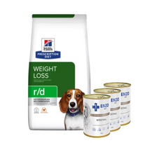 HILL'S PD Prescription Diet Canine r/d 10kg + ENZO VET Žarnyno dieta šunims su ėriena 3x400g
