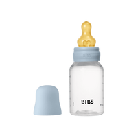 BIBS plastikinis buteliukas nuo dieglių 150 ml (Baby Blue) pilnas komplektas