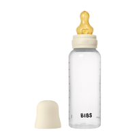 BIBS plastikinis buteliukas nuo dieglių 270 ml (Ivory) pilnas komplektas