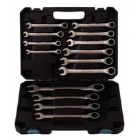 Raktų su terkšle komplektas 14 vnt., 8-24mm, Cr-V, plastikinis laikymo lagaminas