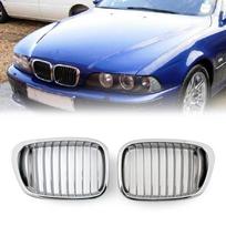 Chromuotos priekinės grotelės „inkstai“ tinklelis tinka BMW E39 5 serijos 1999-2003 m.