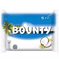 Pieniškas šokoladas su švelniu kokosų įdaru BOUNTY, 5x57 g