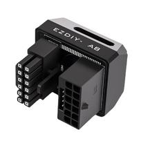 12VHPWR 180 laipsnių kampinis adapteris Pcie 5.0 maitinimo adapteris GPU jungtis iš tėčio į mamą 12+4 kontaktų RTX 3090Ti 4070Ti 4080 4090 RVS  juoda