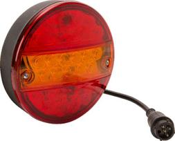Daugiafunkcinis galinis LED žibintas, apvalus, 12 V (integruota varža), Ø 142 mm, 5 kontaktų, Kramp