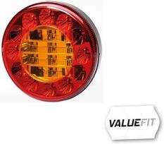Galinis LED žibintas, apvalus, 10/30 V, raudonos/juodos spalvos, tvirtinamas varžtais, Ø 122 mm, 24 LED, "Hella ValueFit