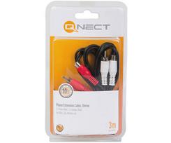 QNECT audio extension cable - 3 m, 2x RCA - female, 2x RCA - Male