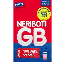 Pildyk Neriboti GB + 199 MIN + 99 SMS pakuotė