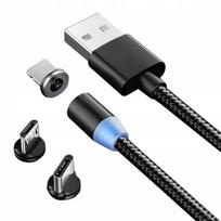 Laidas USB-A į USB-Micro/C/Lightning, 1 m, magnetinis, 3in1