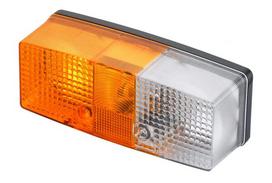 Krypties ir padėties žibintas RH 21/5W, stačiakampio formos, 12V, gintarinis / permatomas, tvirtinamas varžtais, 158x51x64mm, Hella