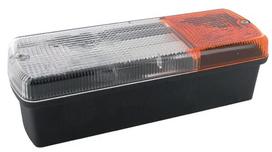 Krypties ir padėties žibintas Halogeninis, priekinis, stačiakampis, 12/24 V, gintarinės/baltos spalvos, tvirtinamas varžtais, 186x66x55 mm, "Britax