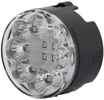 Kontrolinė LED lemputė, apvali, 12 V, skaidri, tvirtinama varžtais, Ø 66 mm, AMP 2 kontaktų, 12 LED, Hella