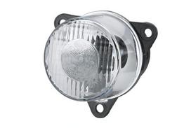 Kontrolinė lemputė 21W, apvali, 12/24V, gintarinė / skaidri, tvirtinama varžtais, Ø 55 mm, "Hella