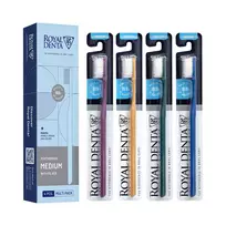 ROYAL DENTA dantų šepetėlių rinkinys SILVER MEDIUM MODERN, 4 vnt.