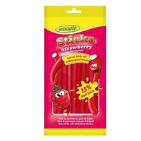 Braškių skonio saldainiai WOOGIE STICKS STRAWBERRY, 80 g