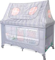 Maniežas-lova su stogeliu Lorelli Sweet Home, Grey, 70x127x122 cm