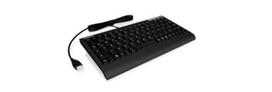 IcyBox KeySonic Mini keyboard, PS/2, USB 2.0, Black