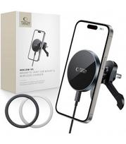 Juodas automobilinis magnetinis telefono laikiklis su 15W belaidžiu krovimu "Tech-Protect MM15W-V5 Stable Vent"