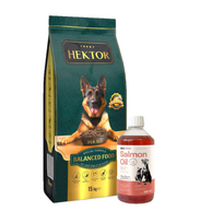 HEKTOR BALANCED Adult 15kg + LAB V Lašišų aliejus šunims ir katėms 500ml