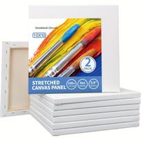 2/8 ištempta balta tuščia drobė – 10 x 10 colių 100 % medvilnė 5/8 colių itin vertinga pakuotė, skirta akrilo aliejui ir kitoms tapybos priemonėms 2pcs