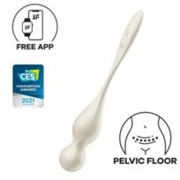 Vibracinis Kegel treniruočių kamuoliukas baltas Satisfyer Love Birds 1
