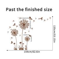 Removable Contemporary Brown Dandelion Butterflies Wall Sticker Charming Easy Apply Decor for Living Room Bedroom AVE ruda