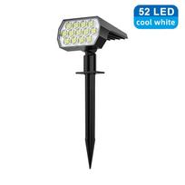 Saulės šviestuvai lauko 52 LED saulės prožektoriai lauko IP67 atsparūs vandeniui saulės sodo šviestuvai 2 viename kiemui, sodui, verandai 1pc-white light