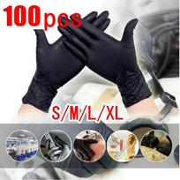 100vnt juodos nitrilo pirštinės virtuvės vienkartinės latekso pirštinės buitinės virtuvės laboratorijos valymo pirštinės Tortų įrankiai 100PCS-S juoda
